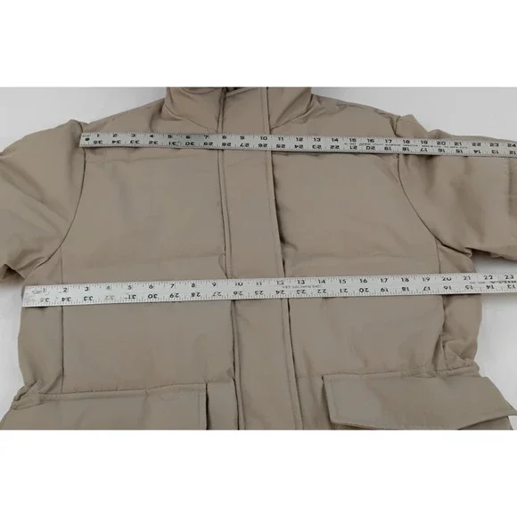 Everland The Renew Parka Men's L Tan Hooded Long 100% Recycled Polyester #J5326 - Picture 8 of 11